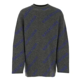 Jersey con logotipo de punto intarsia «Gris oscuro» 623283T15671035