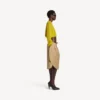 Jersey corto de cuello redondo para mujer en amarillo oscuro Jersey corto de cuello redondo para mujer en amarillo oscuro