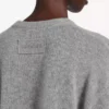 Jersey corto de cuello redondo para mujer en gris jaspeado Jersey corto de cuello redondo para mujer en gris jaspeado