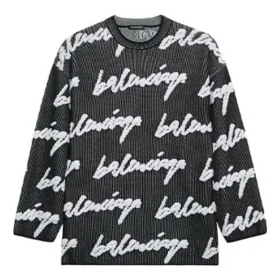 Jersey de algodón de cuello redondo con diseño 3D Scribble «Negro» 625985T31801070