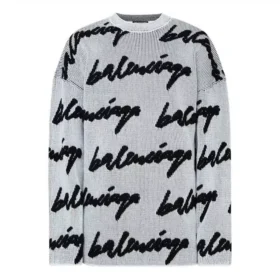 Jersey de algodón de cuello redondo con garabatos en 3D «White» 625985T31809040