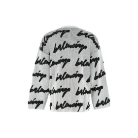 Jersey de algodón de cuello redondo con garabatos en 3D «White» 625985T31809040