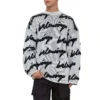 Jersey de algodón de cuello redondo con garabatos en 3D «White» 625985T31809040
