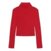 Jersey de cuello alto con estampado acanalado «Red» 662722T32106167