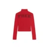 Jersey de cuello alto con estampado acanalado «Red» 662722T32106167