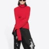Jersey de cuello alto con estampado acanalado «Red» 662722T32106167