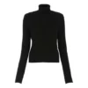 Jersey de cuello alto con estampado y canalé «Negro» 662722T32101070