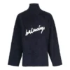Jersey de cuello alto de algodón cepillado con logotipo garabateado «Azul marino» 625935T31828065