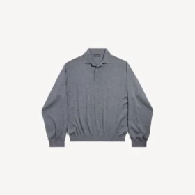 Jersey de cuello alto para hombre en gris jaspeado