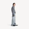 Jersey de cuello alto para hombre en gris jaspeado Jersey de cuello alto para hombre en gris jaspeado