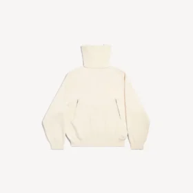 Jersey de cuello alto para mujer, con diseño «del revés», en blanco roto
