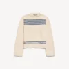 Jersey de cuello barco para mujer en azul marino/blanco Jersey de cuello barco para mujer en azul marino/blanco