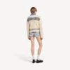 Jersey de cuello barco para mujer en azul marino/blanco Jersey de cuello barco para mujer en azul marino/blanco