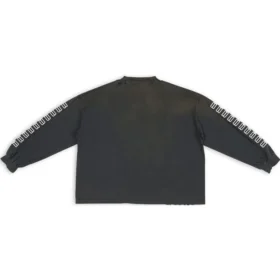 Jersey de cuello redondo con «BB» bordado en la manga «Negro y blanco desgastado» 699191TMVG79034