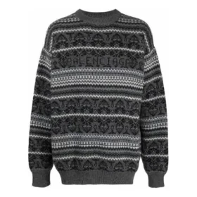 Jersey de cuello redondo con diseño Fair Isle «Gris» 675280T16121240