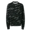 Jersey de cuello redondo con logotipo en jacquard «Negro» 555381T15241070