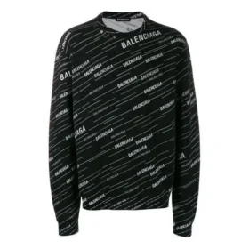 Jersey de cuello redondo con logotipo en jacquard «Negro» 555381T15241070