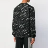 Jersey de cuello redondo con logotipo en jacquard «Negro» 555381T15241070