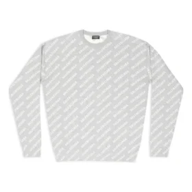 Jersey de cuello redondo con logotipo integral «Gris claro-Blanco» 702952T32331461