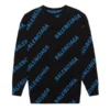 Jersey de cuello redondo con logotipo integral «Negro azul» 625970T31781165