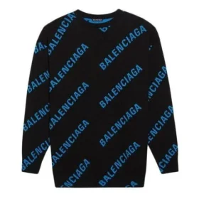 Jersey de cuello redondo con logotipo integral «Negro azul» 625970T31781165