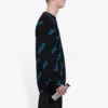Jersey de cuello redondo con logotipo integral «Negro azul» 625970T31781165