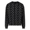 Jersey de cuello redondo con logotipo por toda la prenda «Negro Blanco» 702952T32331070