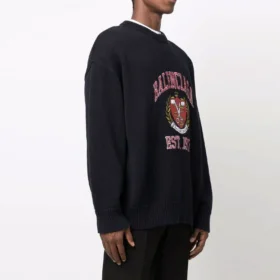 Jersey de cuello redondo con logotipo universitario «Black» 675267T32178065 Jersey de cuello redondo con logotipo universitario «Black» 675267T32178065