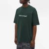 Jersey de cuello redondo de manga corta para hombre de Balenciaga con estampado de letras, verde, 612966TIV543011