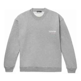 Jersey de cuello redondo para hombre Balenciaga con estampado de letras Micro Mark, gris, 556147TBV141300 Jersey de cuello redondo para hombre Balenciaga con estampado de letras Micro Mark, gris, 556147TBV141300