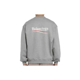 Jersey de cuello redondo para hombre Balenciaga con estampado de letras Micro Mark, gris, 556147TBV141300 Jersey de cuello redondo para hombre Balenciaga con estampado de letras Micro Mark, gris, 556147TBV141300