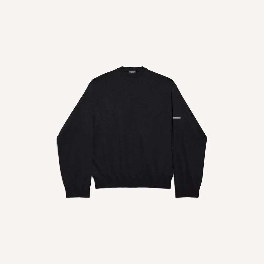 Jersey de cuello redondo para hombre en negro Jersey de cuello redondo para hombre en negro