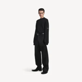 Jersey de cuello redondo para hombre en negro