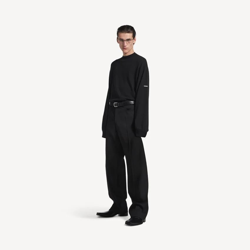 Jersey de cuello redondo para hombre en negro Jersey de cuello redondo para hombre en negro