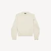 Jersey de cuello redondo para mujer en color crema