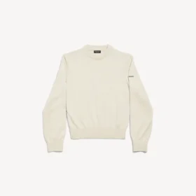 Jersey de cuello redondo para mujer en color crema