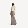 Jersey de cuello redondo para mujer en color crema