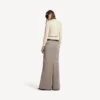 Jersey de cuello redondo para mujer en color crema
