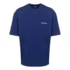 Jersey de cuello redondo y manga corta con logotipo de Balenciaga para hombre, colección Otoño-Invierno 2021, azul, 612966TIVG53967
