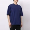 Jersey de cuello redondo y manga corta con logotipo de Balenciaga para hombre, colección Otoño-Invierno 2021, azul, 612966TIVG53967
