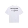 Jersey de cuello redondo y manga corta para hombre Balenciaga x WFP, primera generación, con estampado del logotipo, gris 612966THV841167
