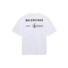 Jersey de cuello redondo y manga corta para hombre Balenciaga x WFP, primera generación, con estampado del logotipo, gris 612966THV841167 Jersey de cuello redondo y manga corta para hombre Balenciaga x WFP, primera generación, con estampado del logotipo, gris 612966THV841167