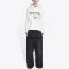 Jersey de hombre Balenciaga x RuPaul Crossover FW21 con estampado de letras, blanco cremoso 670946TLV569057