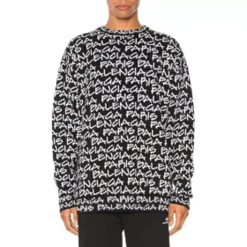 Jersey de intarsia «Black White» de Balenciaga Paris con estampado integral 599826T31701070
