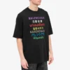 Jersey de manga corta con estampado multilingüe para hombre, negro 612966TJVI32771