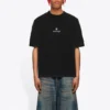 Jersey de manga corta para hombre Balenciaga con estampado de letras, negro, 612966TJVD91034