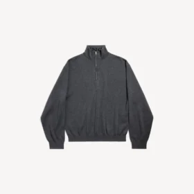Jersey de media cremallera para hombre en gris