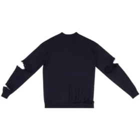 Jersey de punto con cuello en V desgastado «Navy» 696091T16420414