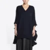 Jersey de punto con cuello en V desgastado «Navy» 696091T16420414