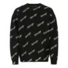 Jersey de punto con logotipo en letra cursiva por toda la prenda «Negro» 646493T41121070